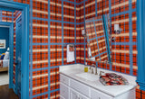 Squiggle Tartan Grand Wallpaper - Paprika