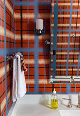 Squiggle Tartan Grand Wallpaper - Paprika