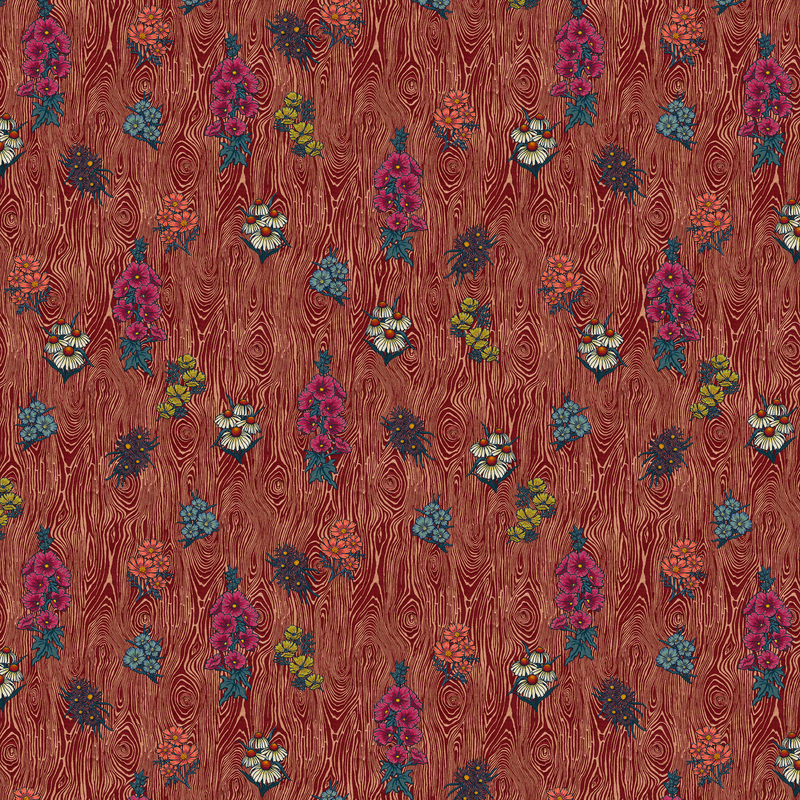 Flora Wallpaper - Ruby