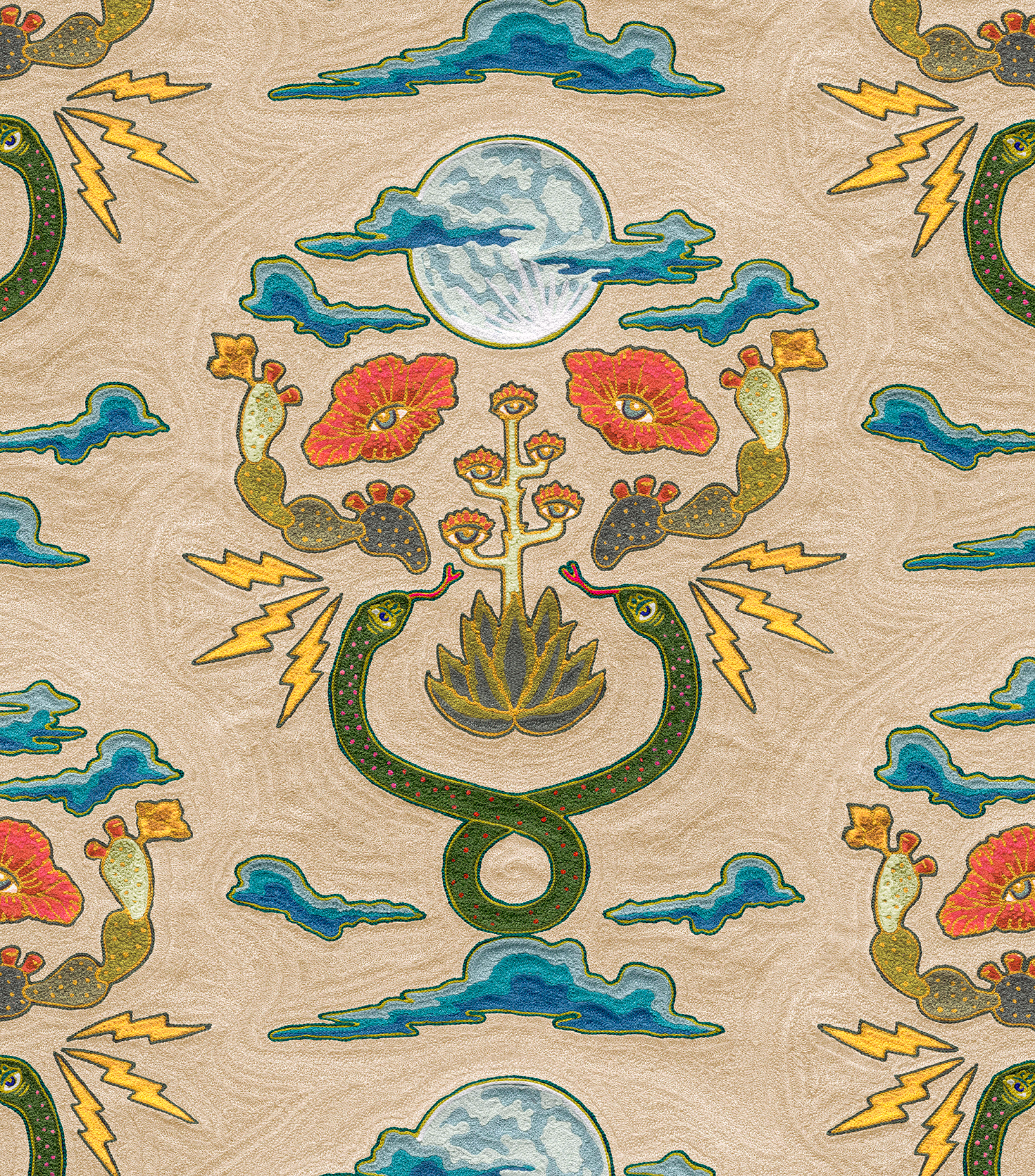 Moon Snake Wallpaper - Sandstone – Counterpart Studios