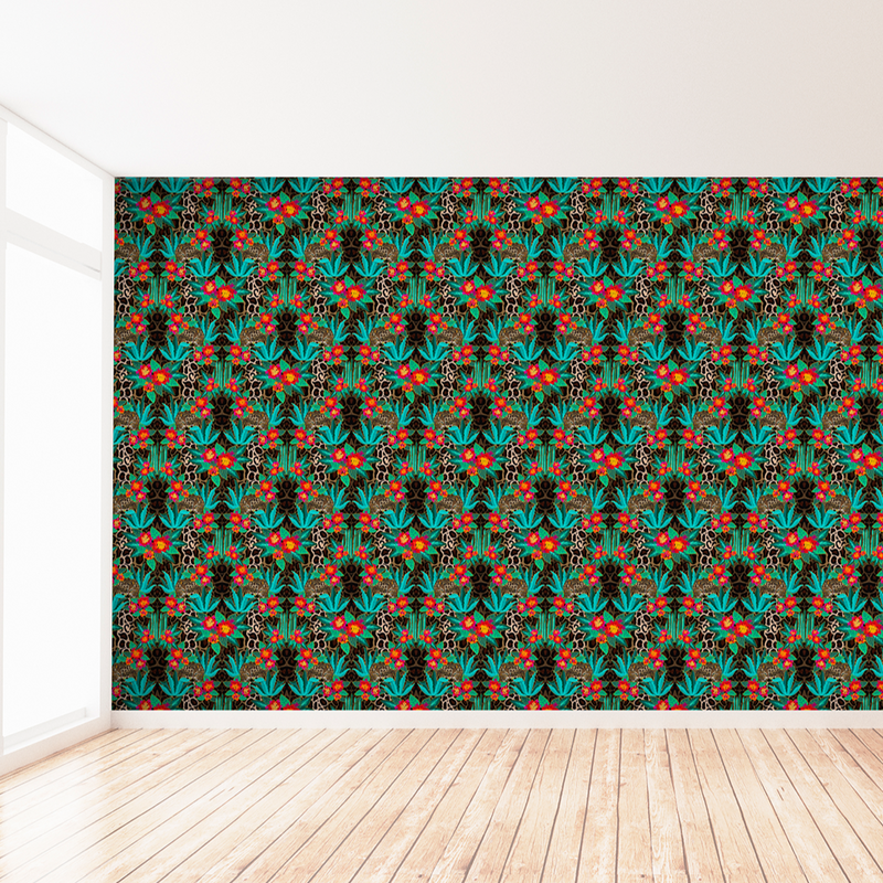 TYPE II Ocelot Lantana Wallpaper - Fuchsia