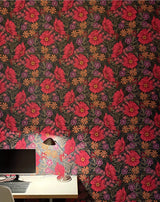 Wild Posy Wallpaper - Coral