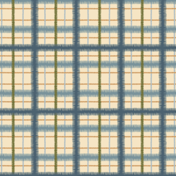 Squiggle Tartan Grand Fabric - Field