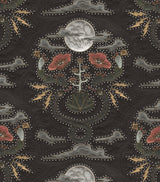 Moon Snake Rhinestone Wallpaper - Charcoal