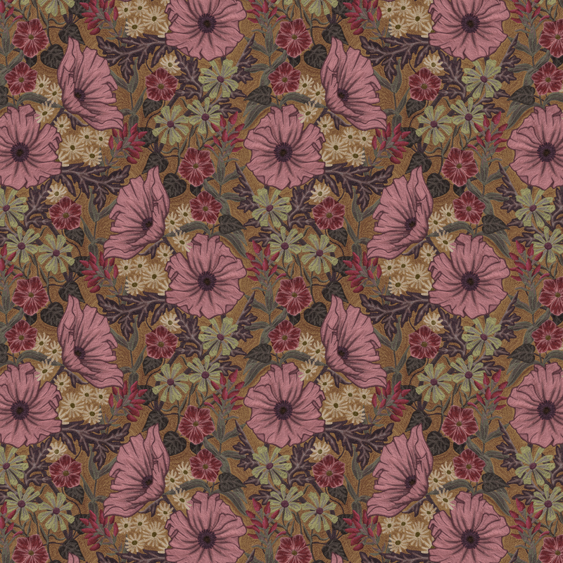 Wild Posy Fabric - Rose