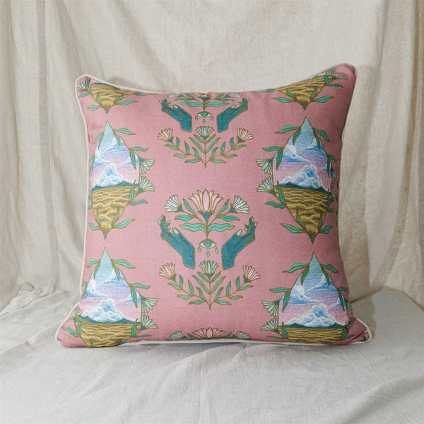 Dreamland Pillow - Mauve with Ivory Cording