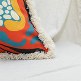 Marble Pillow - Flame with Natural Brush Fringe