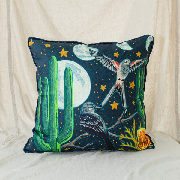 Scissortail Pillow - Celestial with Blue Cording