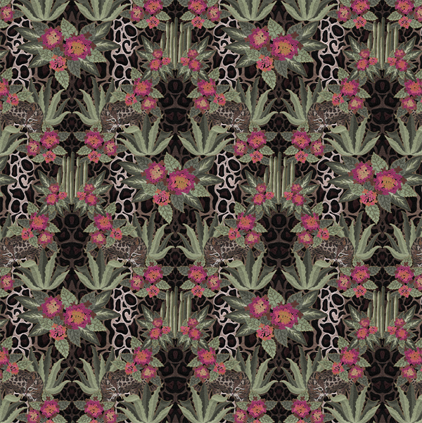 Ocelot Lantana Wallpaper - Fuchsia