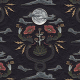 Moon Snake Fabric- Charcoal