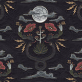 Moon Snake Wallpaper- Charcoal
