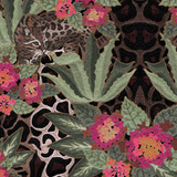 Ocelot Lantana Fabric - Fuchsia